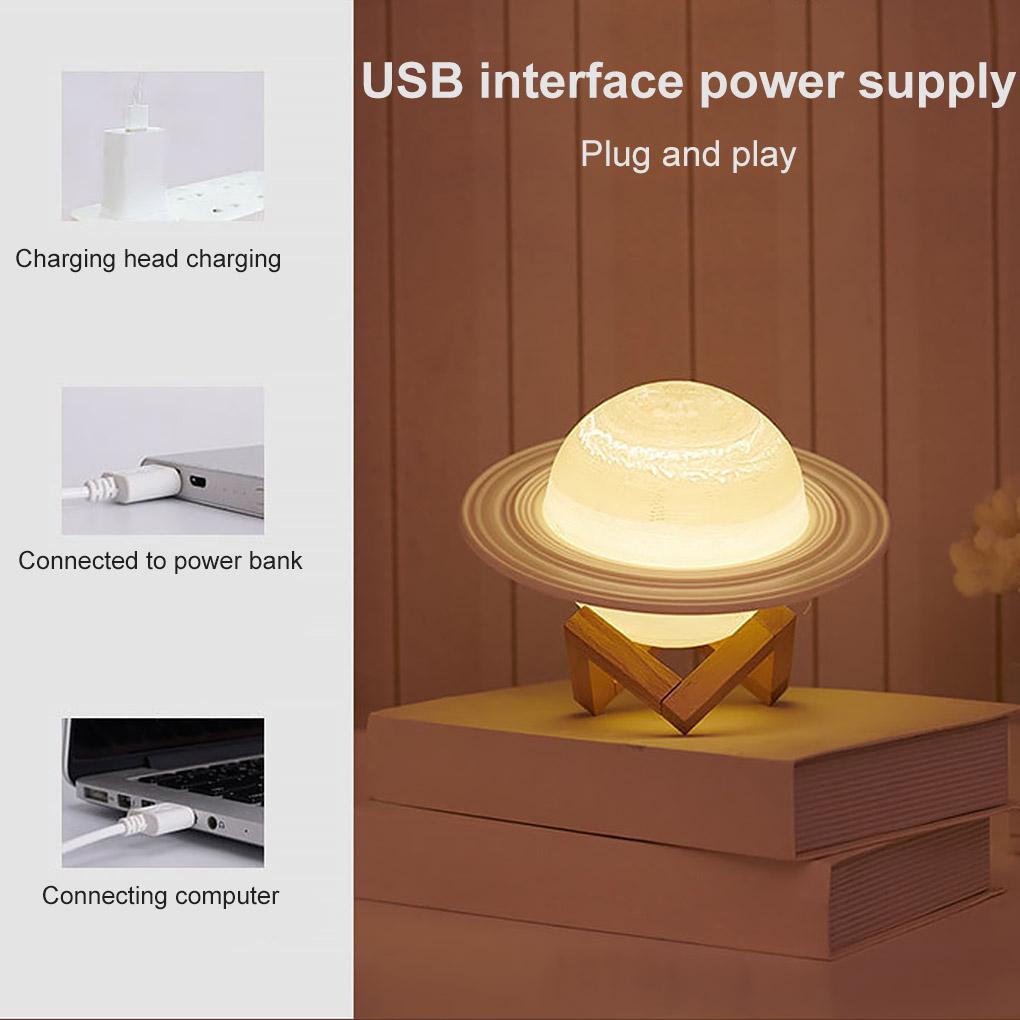 USB 3D Moon Night Lamp Remote Control Colorful LED Bedroom Bedside Light Home Decor