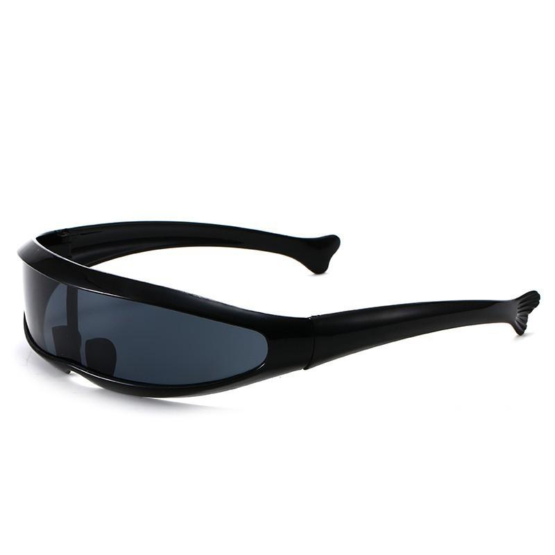 X X-Men personalized sunglasses, laser glasses, space robot one-piece mercury lens cycling sunglasses Black Frame Gray Piece