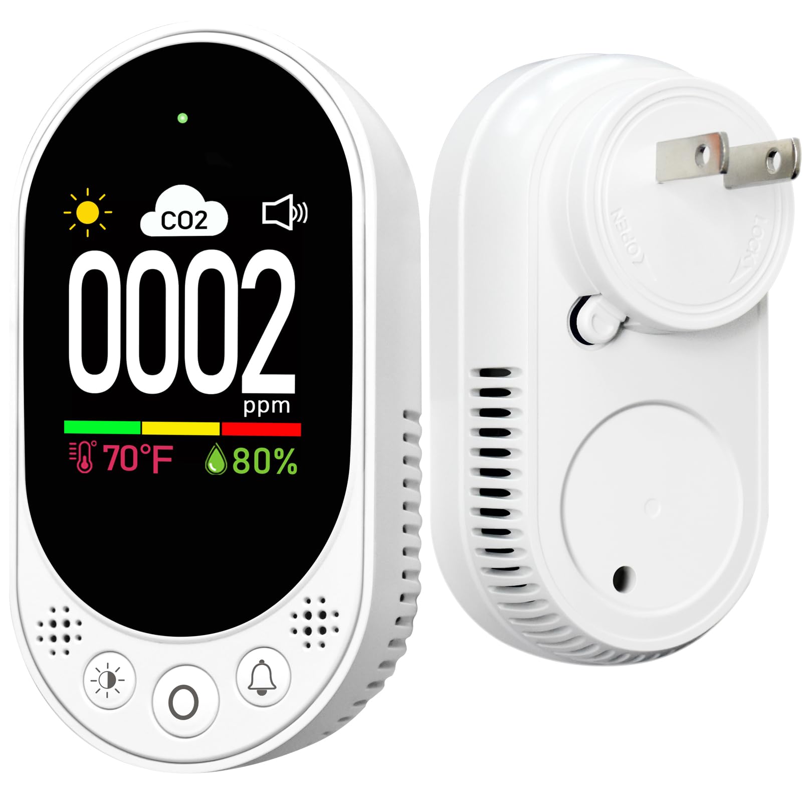 

LSENLTY Carbon Dioxide Wall CO2 Meter CO2 Carbon Dioxide Monitor with Alarm Function and Manual PPM CO2 Detection Easy to Use for Includes Japanese
