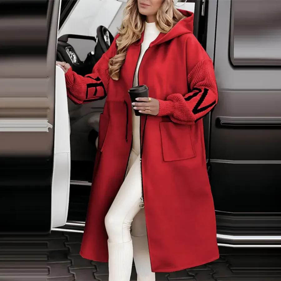 Women Long White Hooded Parka Jacket, Thick Warm Elegant Casual Coat, Spring New Trendy Ladies Outerwear