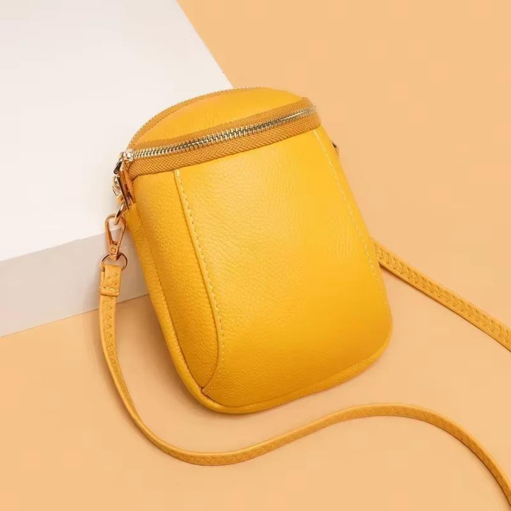 Στυλάτη Υψηλής Ποιότητας Μαλακή Δερμάτινη Μίνι Τσάντα Ώμου με Λοξή Υφή από Δέρμα Κορυφής για Γυναίκες