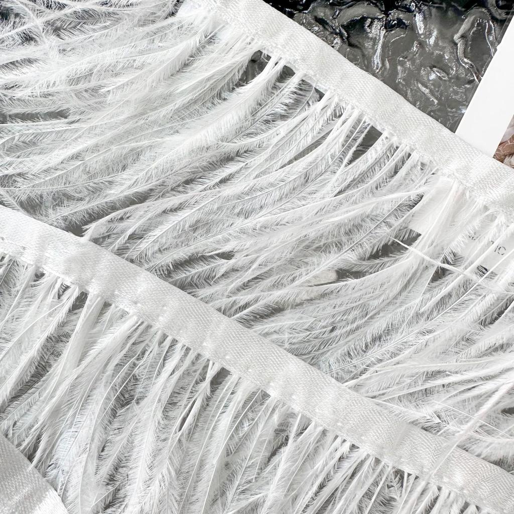 White Feather Tassel Diy Barcode Decorative Clothing Dress Dance Clothing Skirt Accessories Lace Accessories