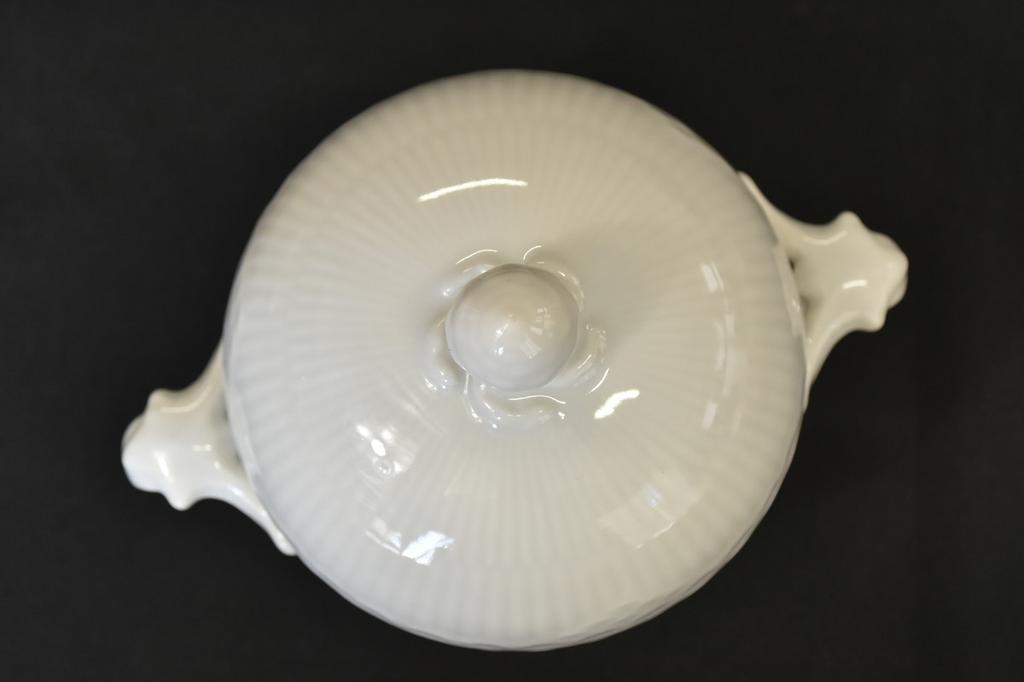 ROYAL COPENHAGEN White Fluted Half-Lace Sugar Pot Denmark Vintage Rare