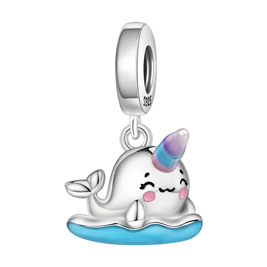 Copper Blue Fish Lucky Symbol Beads Original Pendants Bracelet Charm Jewelry Party Diy Trendy Gifts