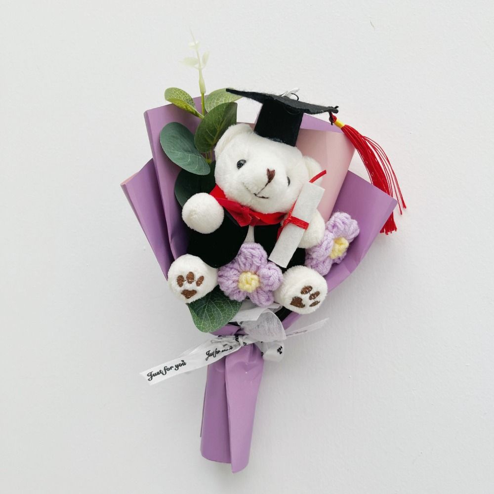 Graduation Season Little Bear Crochet Bouquet Mini Bear Bouquet School Graduate Gifts