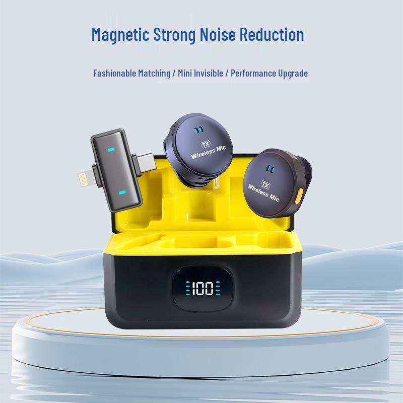 Q9 Wireless Lavalier Button Mic - Noise Cancelling Microphone for Phone Outdoor Live Streaming & Video Recording