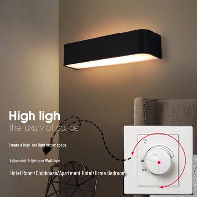 Black LED Wall Lamp: Dimmable Bedside Reading Light for Guest Room and Bedroom