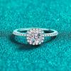 Cushion Cut 1ct Certified Moissanite Rings for Women Square Engagement Lab Created Diamond Band S925 Sterling Silver