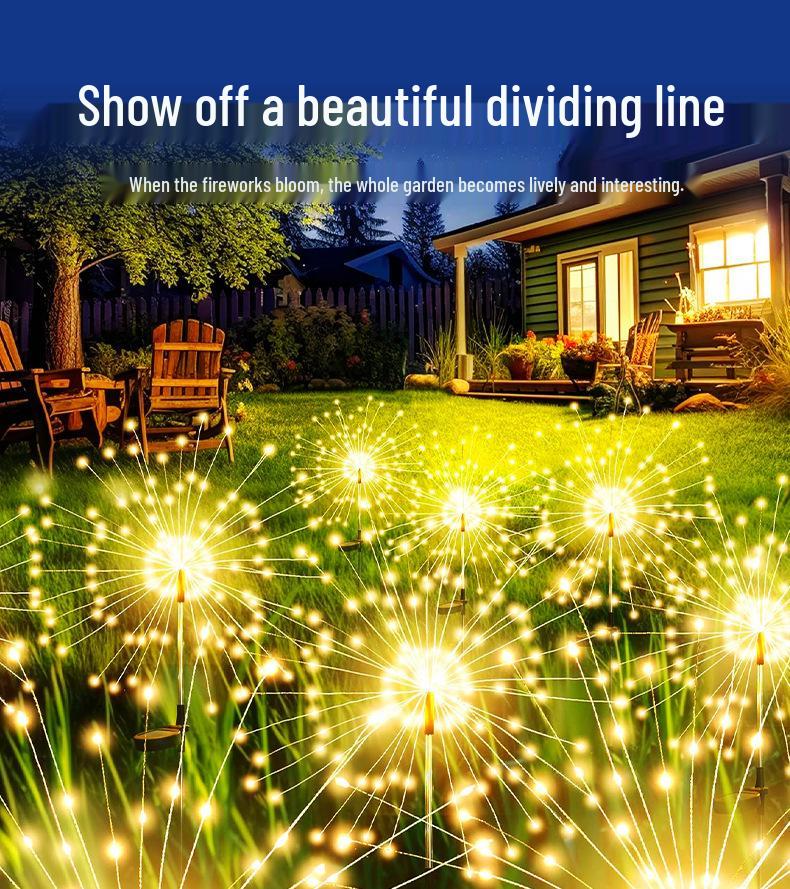 Waterproof Solar Firework LED Lights: Outdoor Colorful String Lights for Courtyard, Garden, and Tree Decoration