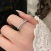 Cold wind zircon pearl opening ring Korean elegant temperament versatile index finger ring light luxury high-end jewelry women