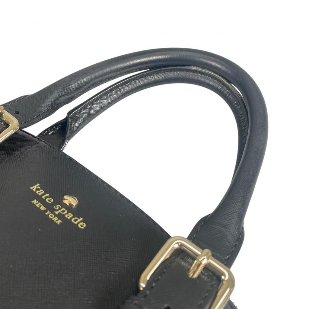 Kate Spade New York Safiano Handbag Leather Black Women Used
