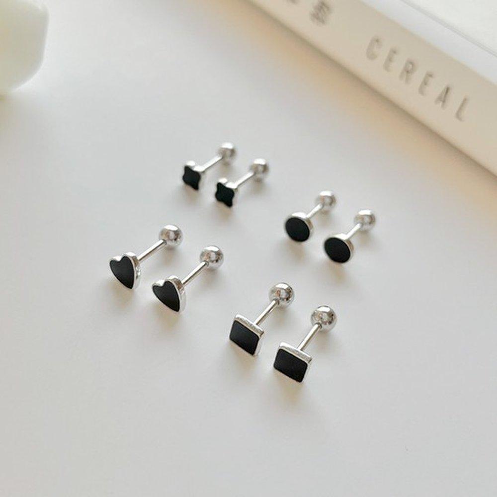 Barif Rose Gold Black Onyx Piercing