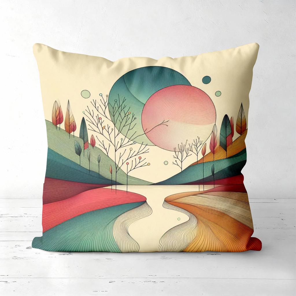 Pieces Boho Abstract Landscape Pillow Covers Polyester sofa decorative cushion cov Headboard Pillow (Without Pillow Core
