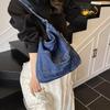 Summer new design denim large capacity solid color new women's leisure trend simple messenger shoulder bag