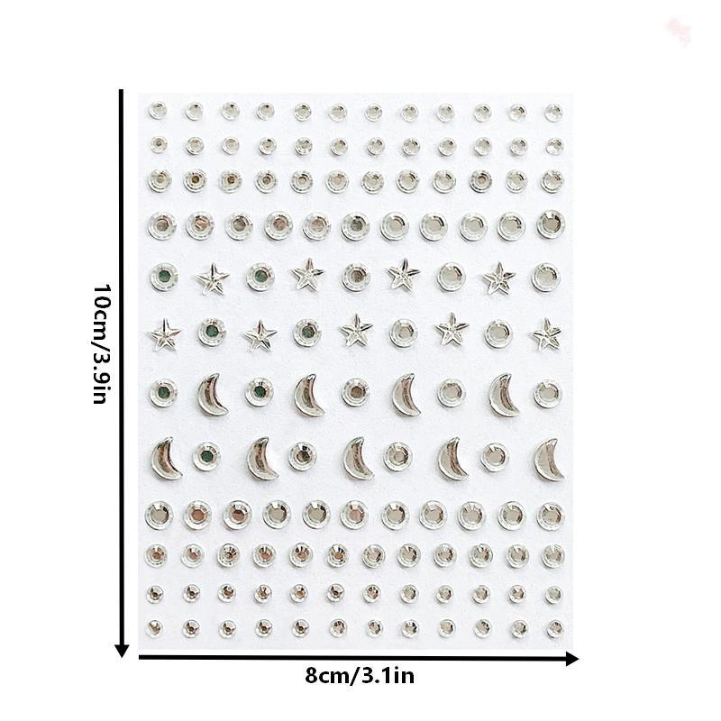 3D Eyes Face Makeup Temporary Tattoo Self Adhesive Beauty Colorful Pearl Jewels Stickers Festival Diy Body Art Decorations