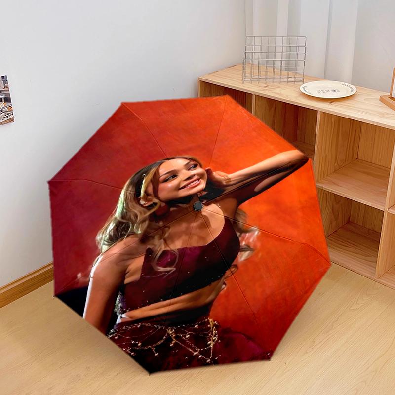 

1pc Ayliva pattern Umbrella Portable Folding Umbrella Iron Frame Hole Bone Structure Outdoor Home Umbrella разноцветный