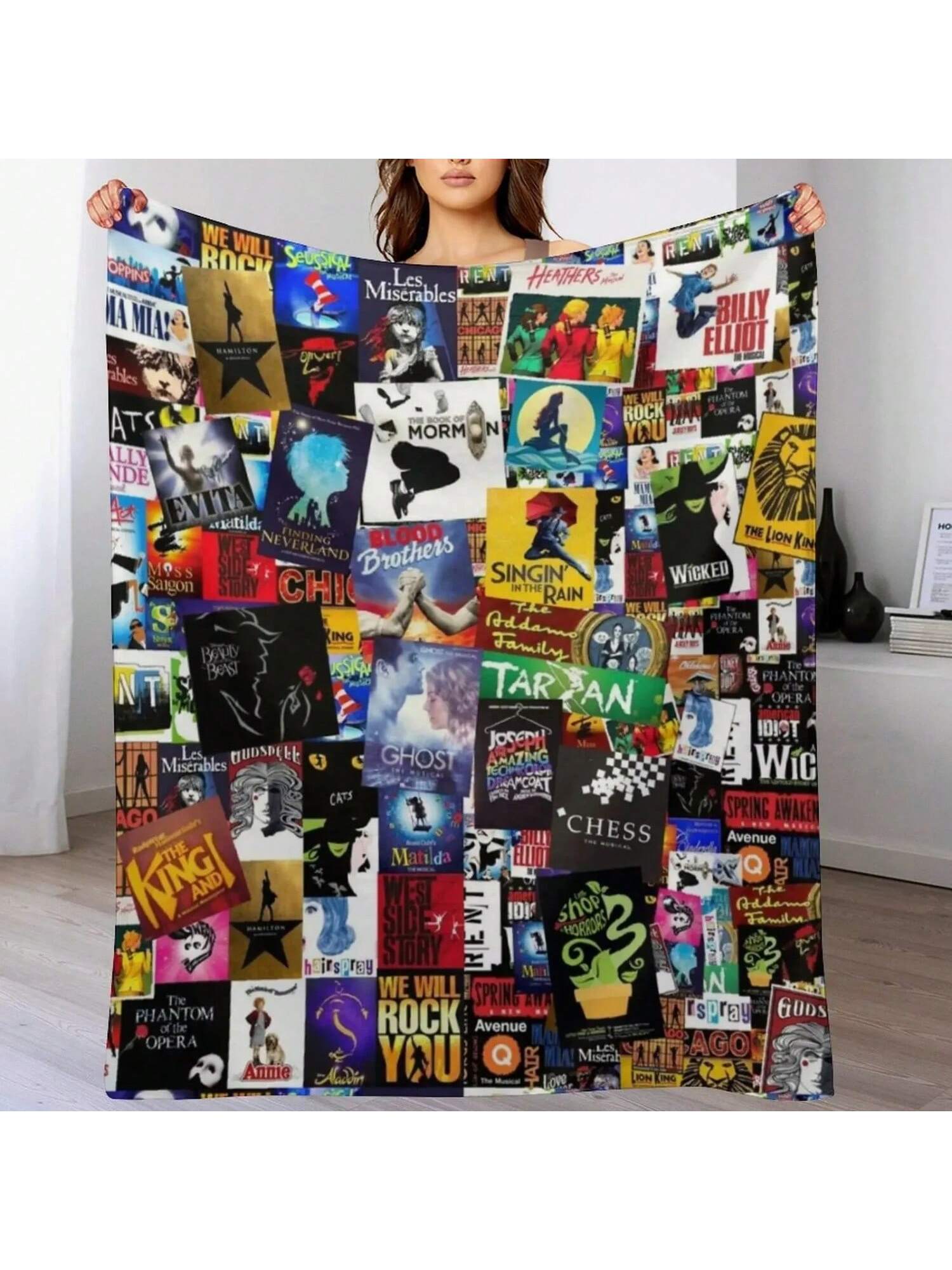 Musicals Collage IV Original Throw Blanket Bed Plaid Winter Beds Sleeping Bag Flannels Blankets 75X95CM