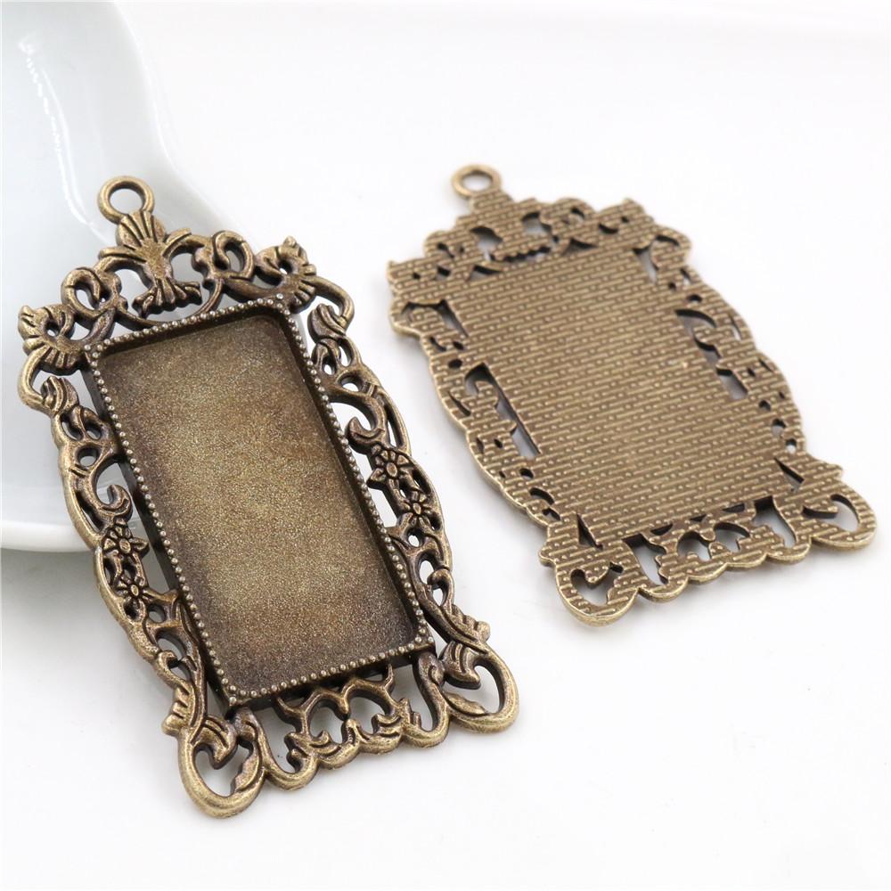 

New Fashion 5pcs 19x38mm Inner Size 2 Colors Rectangle Cabochon Base Charms Pendant,Fit 19*38mm Square Glass Cabochons бронзовый