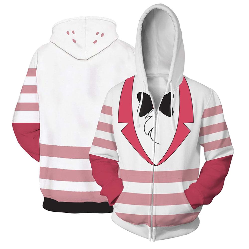 Унисекс Уличная одежда Helluva Boss Fizzarolli Косплей Толстовка на молнии Зимняя с длинным рукавом Худи с капюшоном Графический 3D-принт Худи S