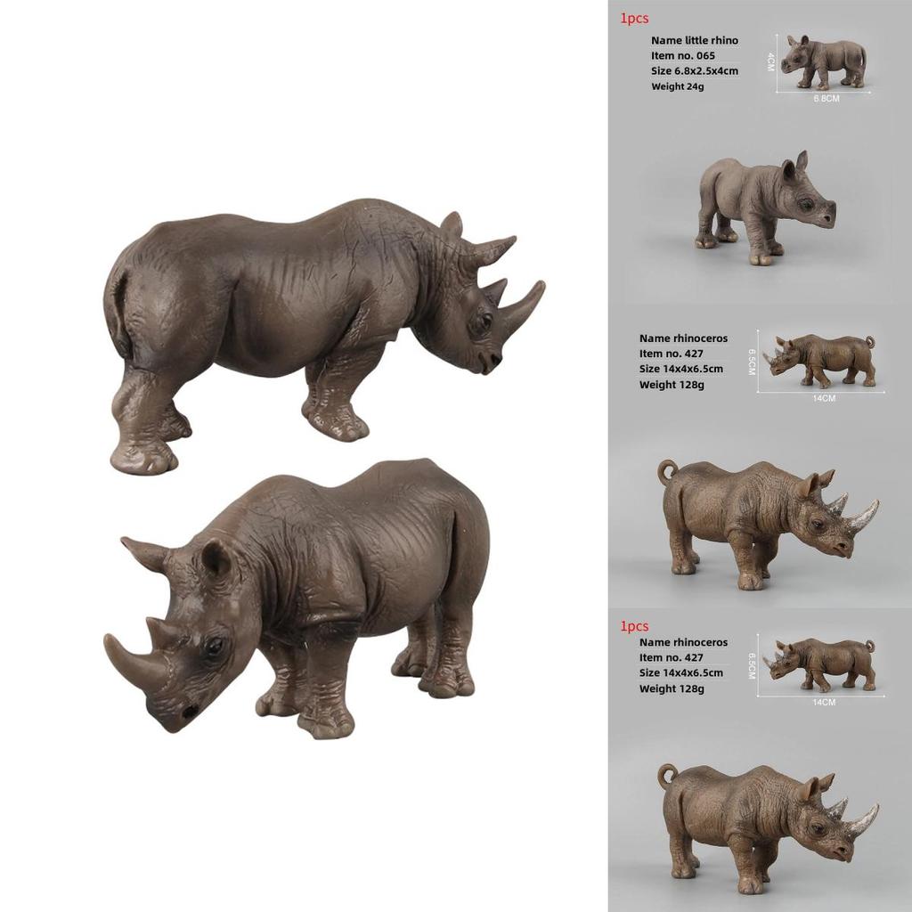 Wild African Rhino Model Collectible Toy For Educational Display And Kids Learning