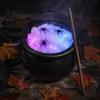 Fairy Tale Magic Props Light Up Witch Cauldron DIY Set Halloween Glowing Black Plastic Bowl with Spiders Smoke Effect Decoration Spooky Hocus Pocus