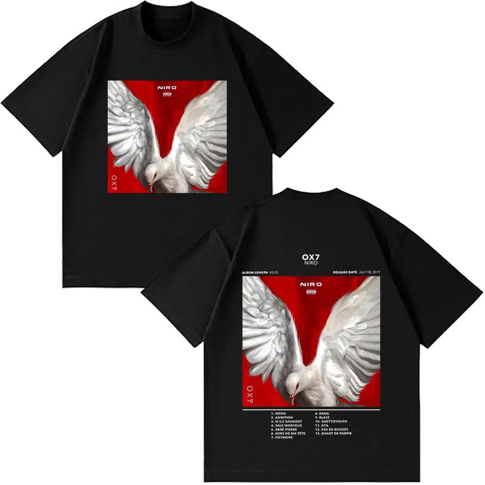 Rapper Niro OX7 Album T-shirt Men Women Clothes Hip Hop Fashion Pop Music T-shirts Male Casual Vintage T Shirt Streetwear