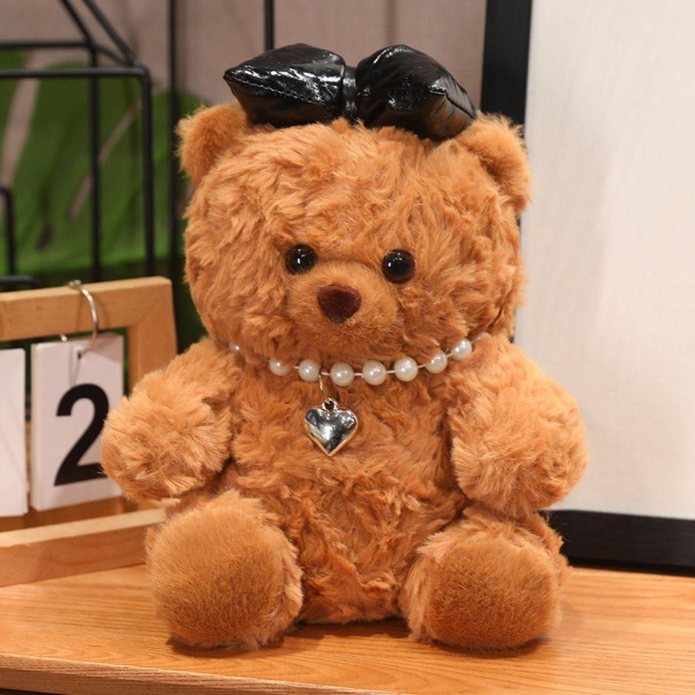 Bow Bear Plush Toy Dress Up Stuffed Animal Pillow Fluffy Plush Bear Doll  Room Decor