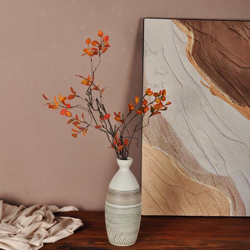 Hand-Carved Chinese Zen Ceramic Vase for Dried Flowers - Home Decor
