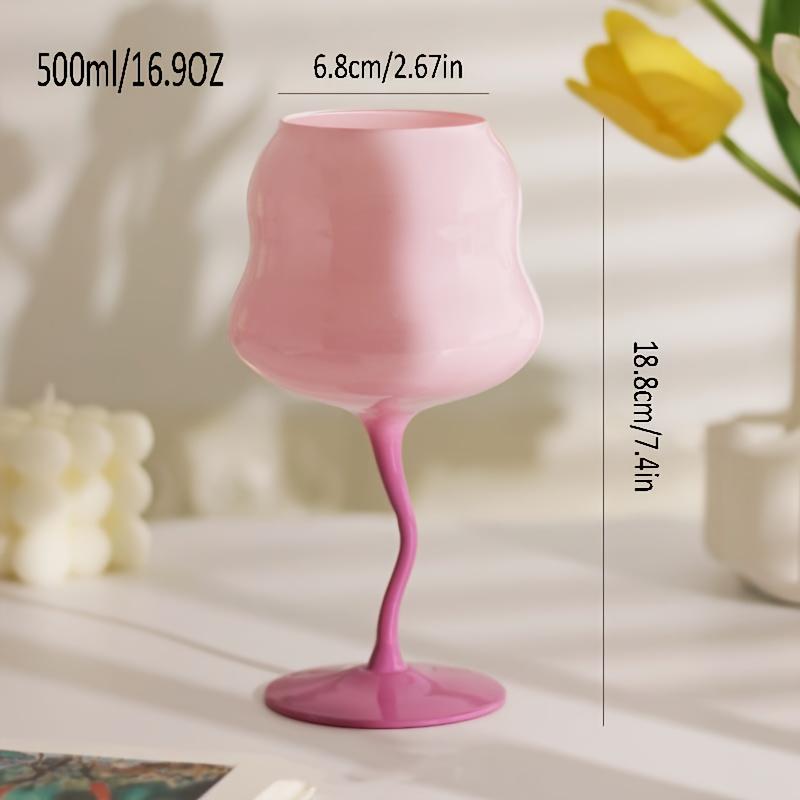 1pcc Macaroon Highball Glass Retro Cute Red Wine Glass Goblet Upscale Creative Glass Champagne Cocktail Glass Stemmed Water Glasses Summer Drinkware T