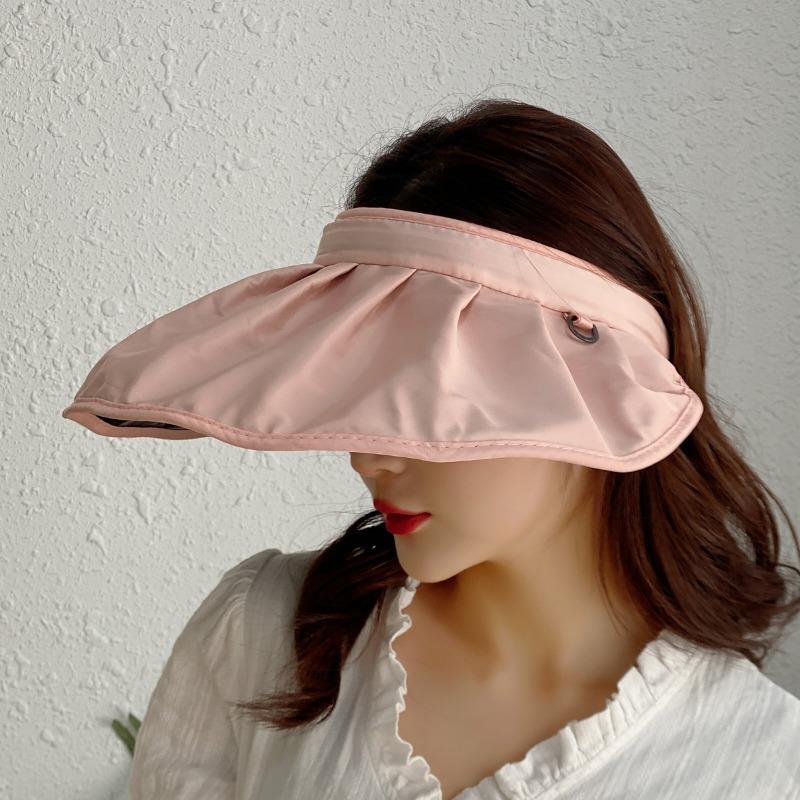Sunscreen vinyl shell hat women's UV protection sun hat summer empty top face small sun hat beach hat