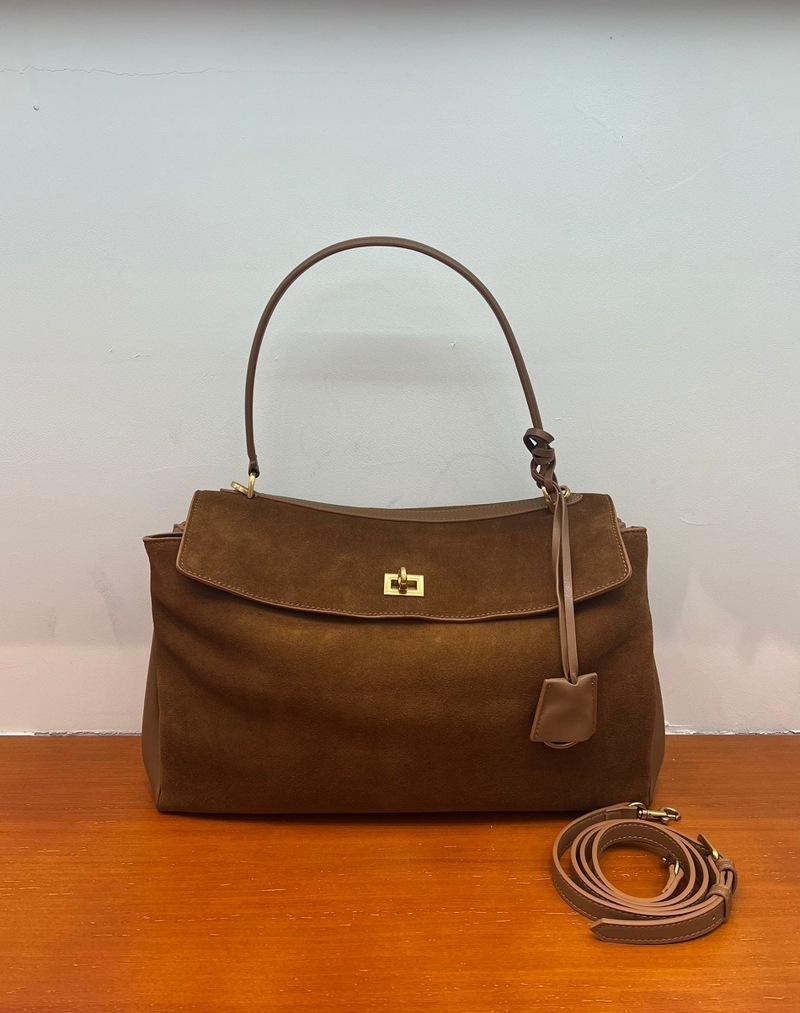 2025 New Genuine Leather Women's Bag Two-layer Cowhide Frosted Leather R-o-d-eo Casual Large Capacity Bag