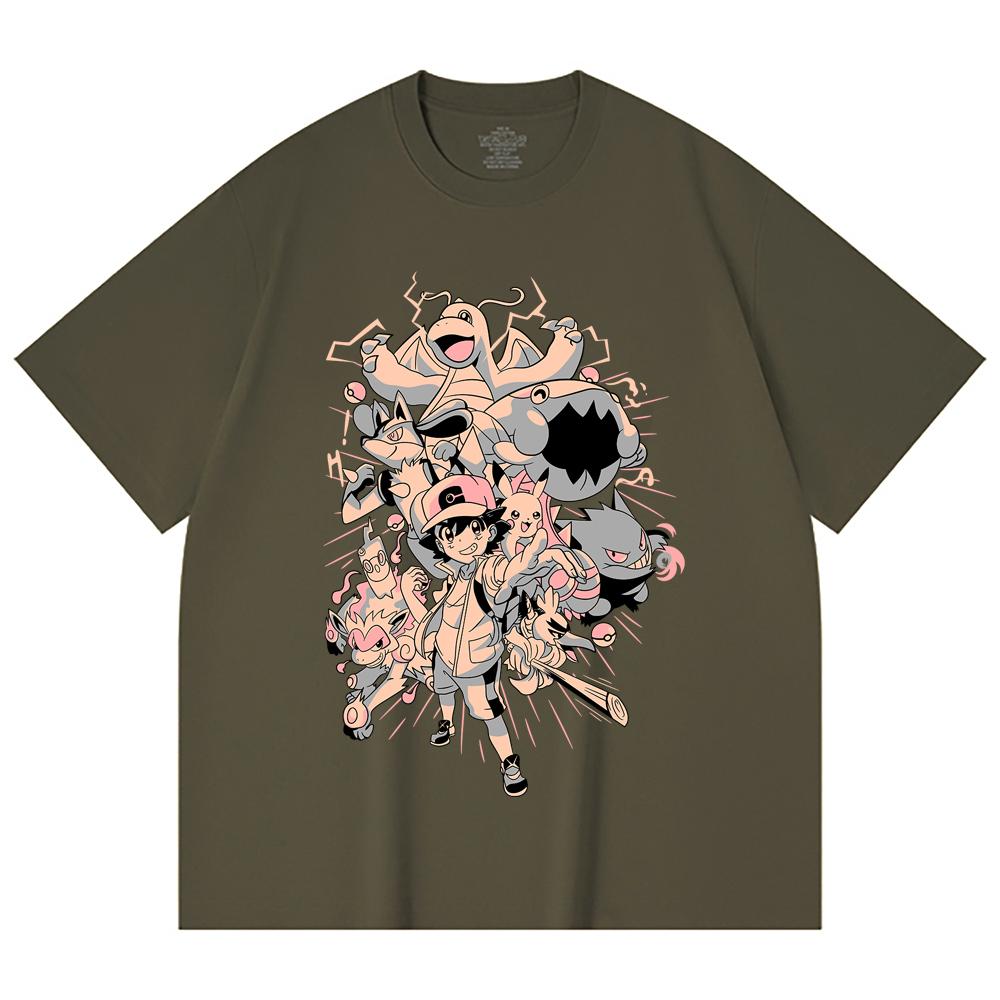 230 Gsm 100% Cotton Pokemon V20 Print Unisex Heavy Cotton T Shirt