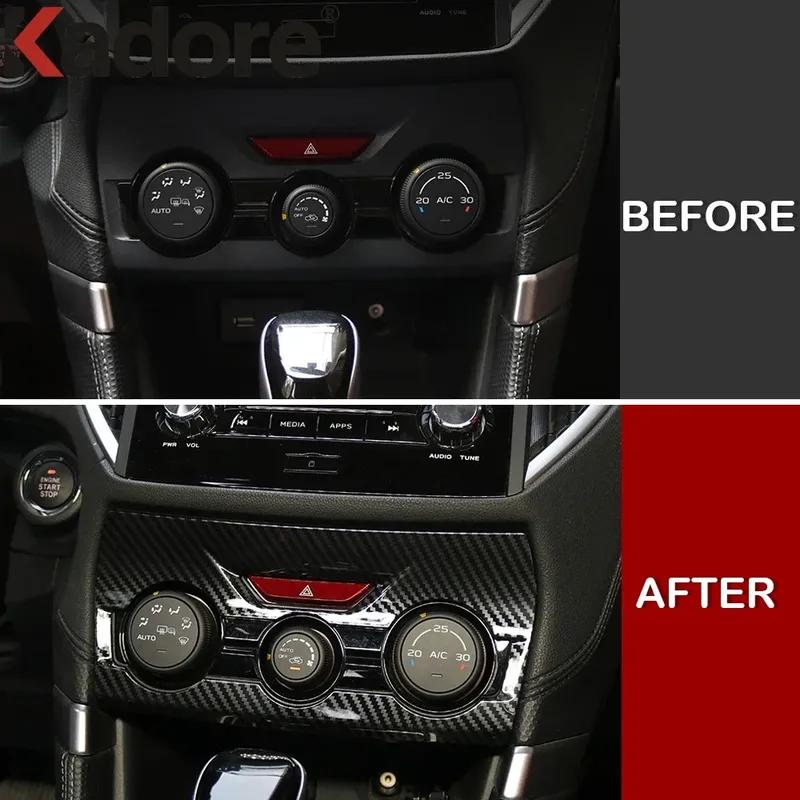 Car Center Air Condition Switch Button Panel Cover Trim For Subaru Forester SK    Carbon Fiber Interior Accessories