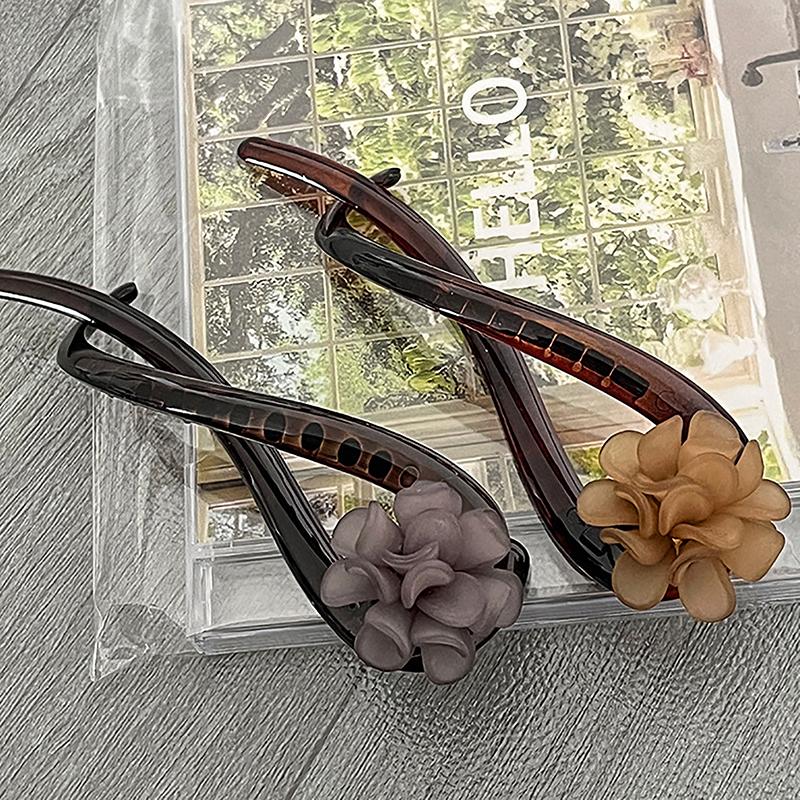 Vintage Elegant Flower Hairpins For Women Girls Ponytail Twist Hair Clips Fashion Shark Clip Exquisite Hair Accessories Gifts