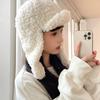Winter Student Cycling Windproof Lei Feng Hat, Japanese Solid Color Versatile Lamb Wool Thermal Ear Hat Children