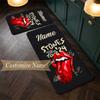 Rolling Stones (1) Customize Name Flannel Kitchen Mat Soft Non-Slip Kitchen Floor Runner Rug for Home Kitchen Decor