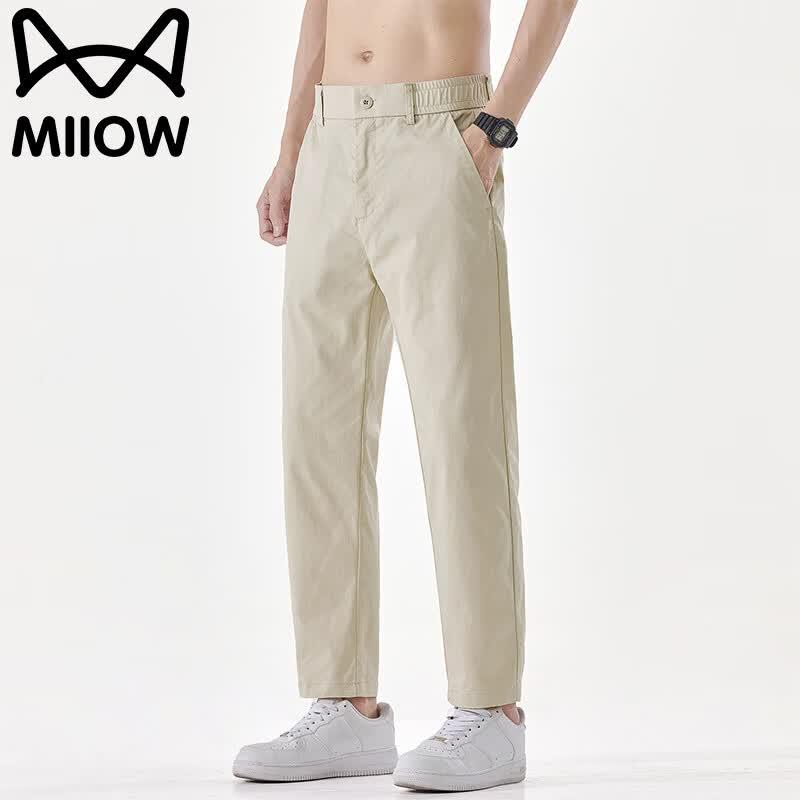 MiiOW Men s Summer Lightweight Ice Silk Quick-Dry Straight-Leg Casual Pants 30