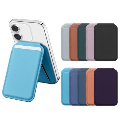 Porte-cartes de téléphone en cuir PU à clipser avec support magnétique Support de téléphone portefeuille neuf