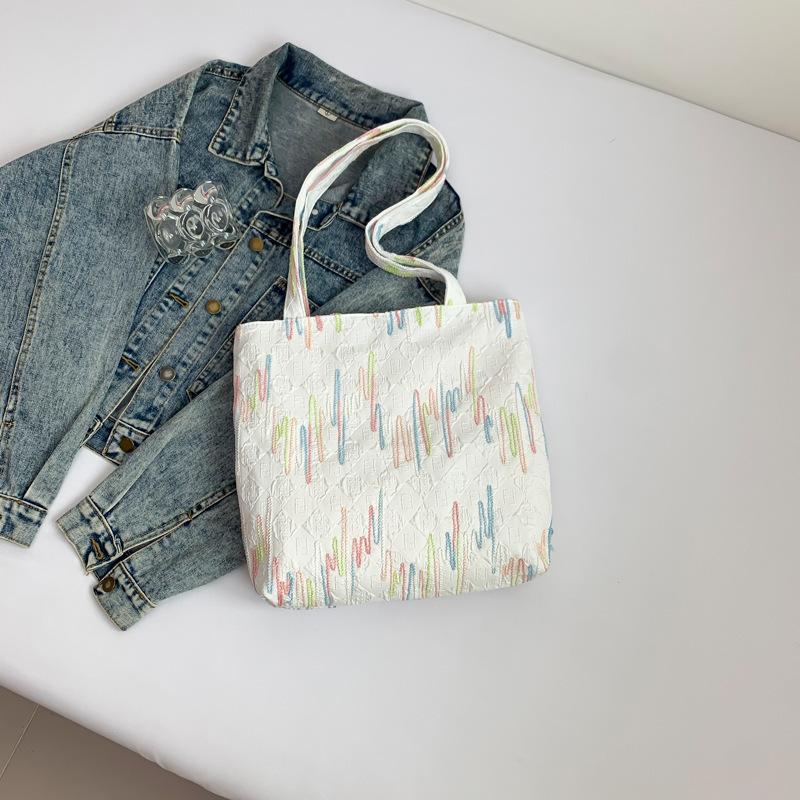 

Персонализированная модная повседневная трендовая сумка подмышку 2025 новая в зарубежном стиле для поездок на работу, большая вместимость, плечевая, портативная сумка-тоут белый