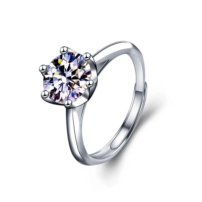 Lindon Damen-Ring, klassischer 925er-Sterlingsilber-Moissanit-Ring, Damenschmuck, Hochzeitsversprechen, Party-Geschenk