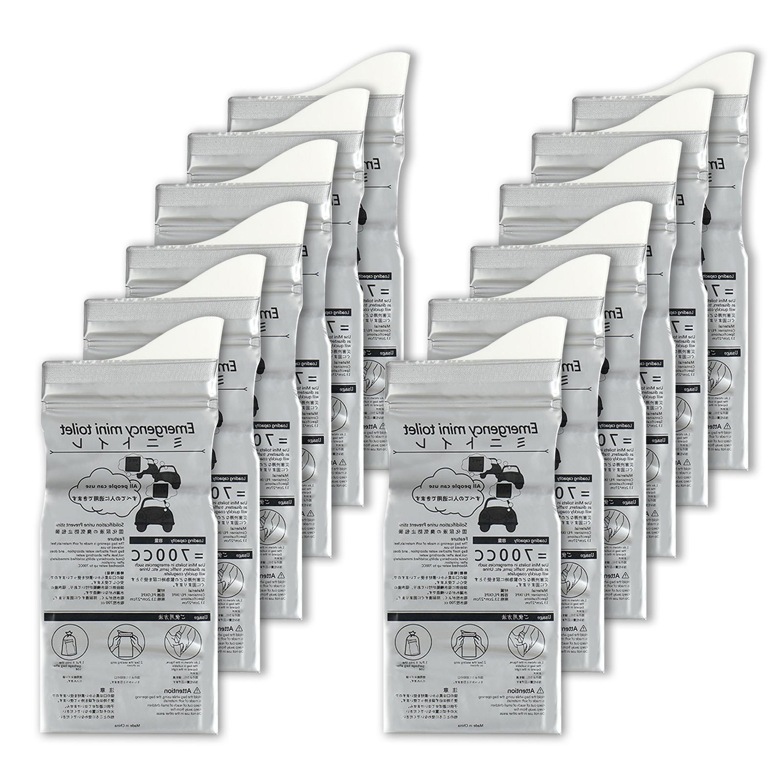 Meterk Wegwerp urinezakken Draagbare 700ML reisplaszakken voor buitenreizen in noodgevallen 12 Pack grijs