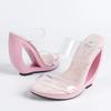 Fashion Summer PVC Transparent Open Toe Women Slippers Designer Fretwork High Heels Party Dress Slide Shoes