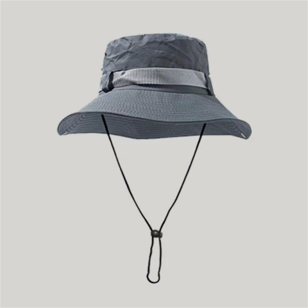 Summer Men's And Women's Outdoor- Sun Hats Ponytail Hole Mesh Breathable Sunscreen Fisherman Hat Brim- Mountaineering Sun Hat