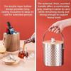 ABKY-Stainless Steel Ice Bucket With Lid & Tongs, Insulated Container For Chilling Wine, Cocktails, And Beer
