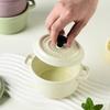 200ml Ceramic Breakfast Bowl Hanging Ears Creme Brulee Bowl Mini Casserole with Lids  Household