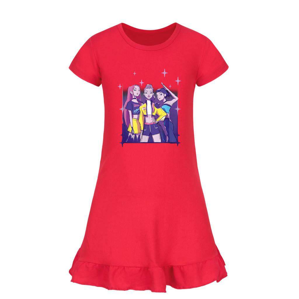 5162 Kinder Mädchen Mira Zoey Rumi Bedrucktes Rüschen Kurzarm Freizeitkleid