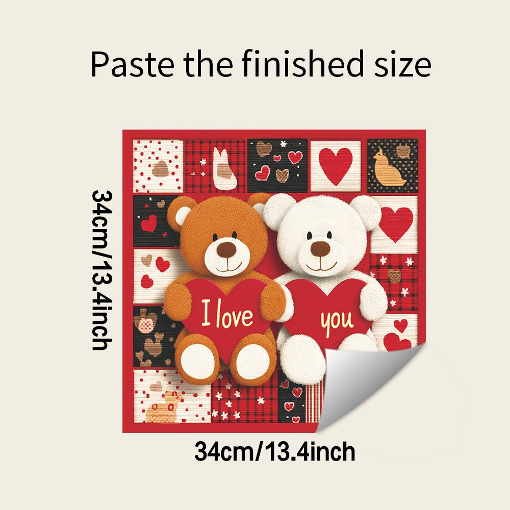 

Романтический День святого Валентина Пара Медведей Кухня Ресторан Посудомоечная машина Праздничная Атмосфера Декоративные Наклейки