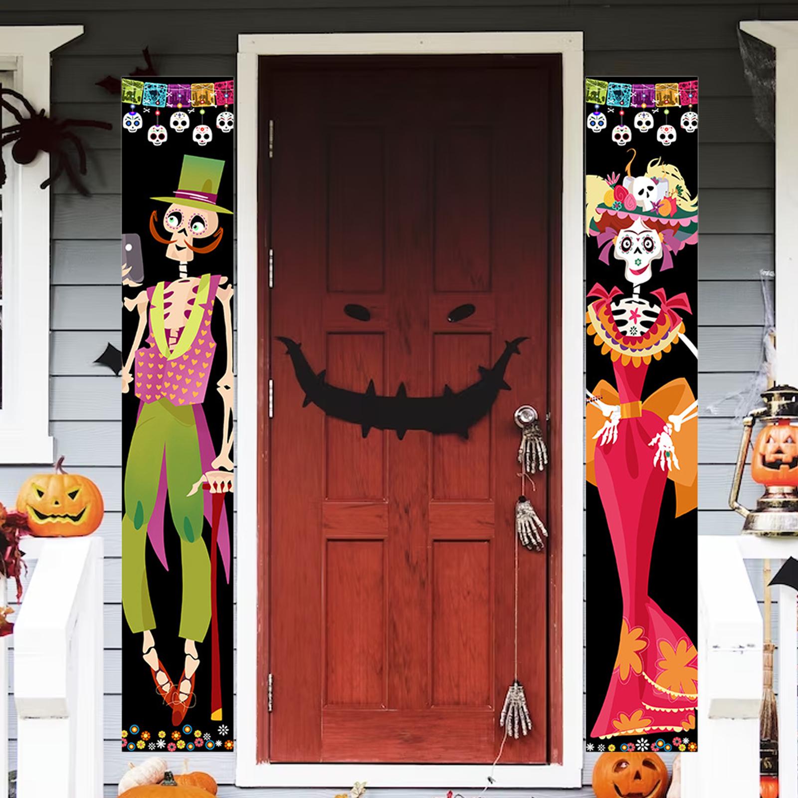 

Skeleton Couple Couplets Halloween Banner Hanging Creative Door
