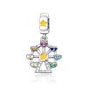 New 925 Silver Colorful Infinite Heart Flower Charms Fit Original Pendant Bracelet Necklace DIY Ladies Fine Jewelry
