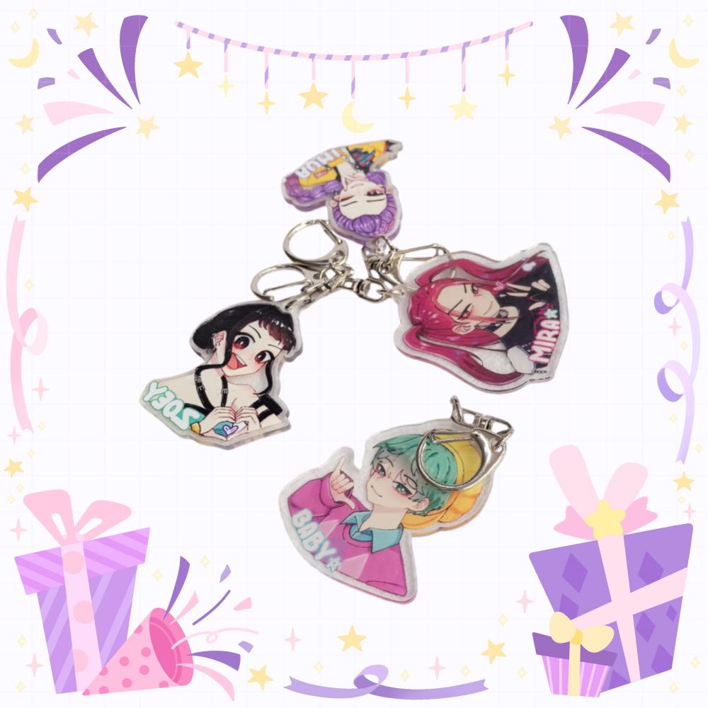 Kpop Dämonenjäger Huntrix Saja Boys Schlüsselanhänger Rumi Zoey Jinu Mira Meine Seele verkauft Schlüsselanhänger - Kpop Fan Accessoires Schmuck